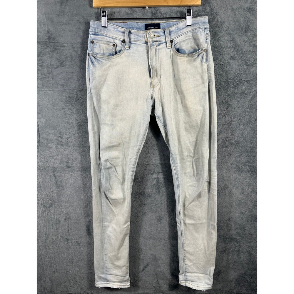 Lucky Brand Light Wash Skinny Jeans Mens 30x32 Distressed 7M1351115